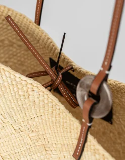 ALEX RIVIÈRE X MANEBÍ Korbtasche mit Lederhenkel und Ring-Detail