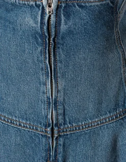 Ausgestellter Jeans-Rock mit dekorativem Metall-Detail