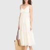 Ausgestelltes Midi-Trägerkleid