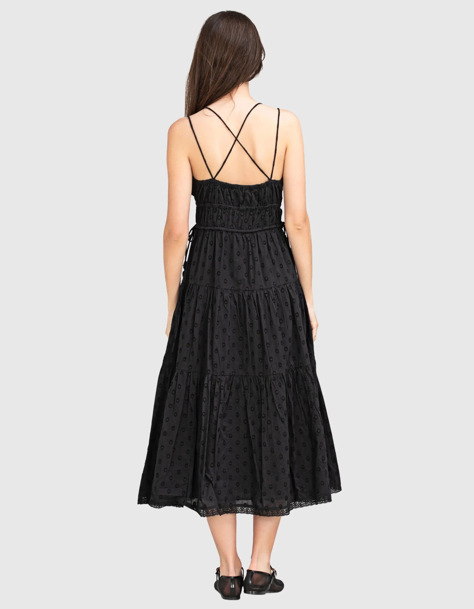 Ausgestelltes Midi-Trägerkleid Freya