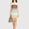 Bandeau-Kleid mit Effektgarn