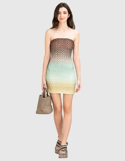 Bandeau-Kleid mit Effektgarn