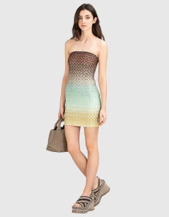 Bandeau-Kleid mit Effektgarn
