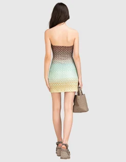 Bandeau-Kleid mit Effektgarn