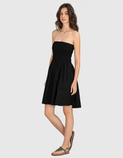 Bandeau-Popeline-Kleid