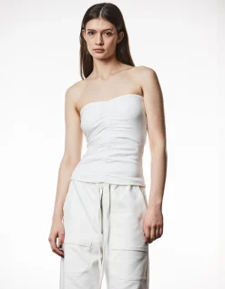 Bandeau-Top mit Raffung