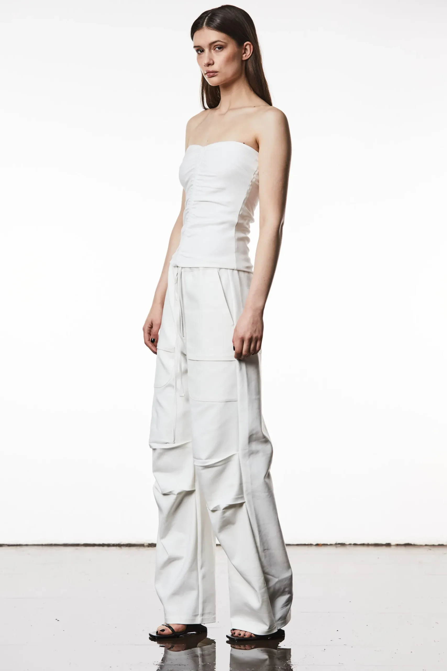 Bandeau-Top mit Raffung