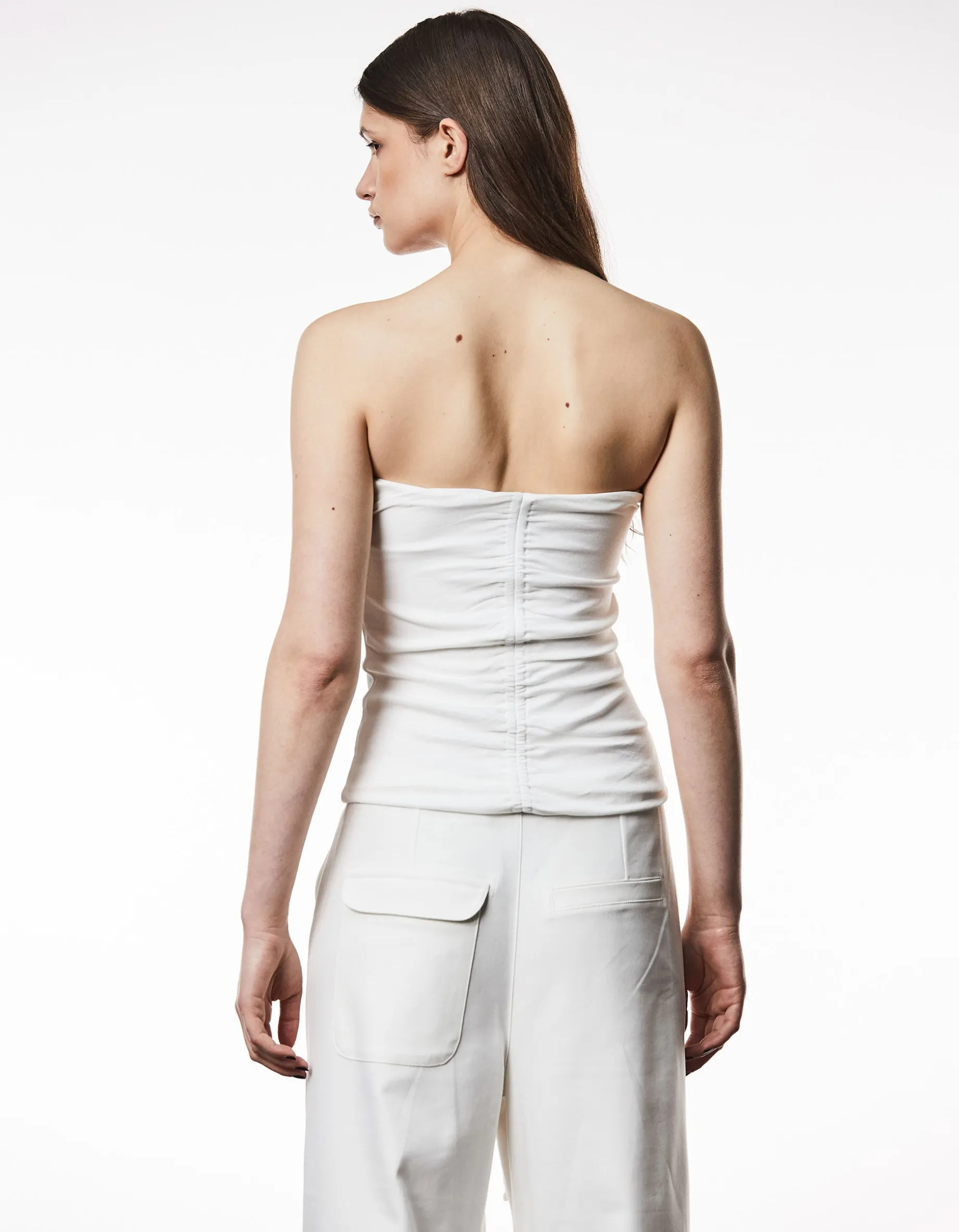 Bandeau-Top mit Raffung