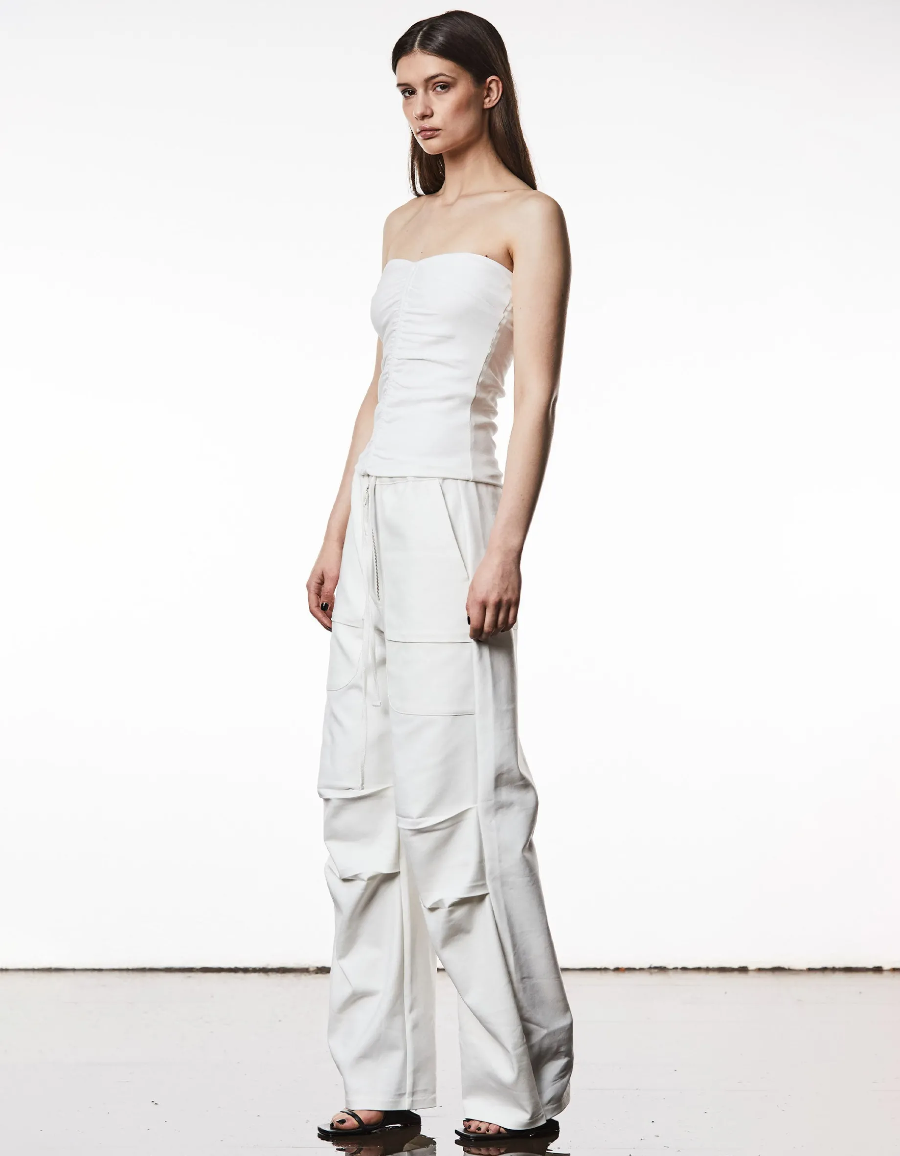 Bandeau-Top mit Raffung