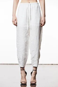 Barrel-Fit Leinen-Mix Hose