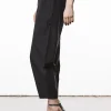 Barrel-Fit Leinen-Mix Hose