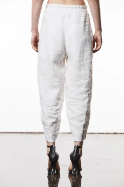 Barrel-Fit Leinen-Mix Hose