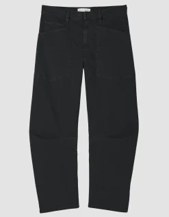Barrel-Hose Shon aus Baumwoll-Twill mit Eingrifftaschen