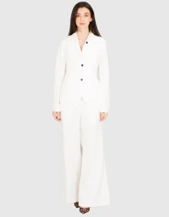 Baumwoll-Leinen-Mix Blazer ja22y