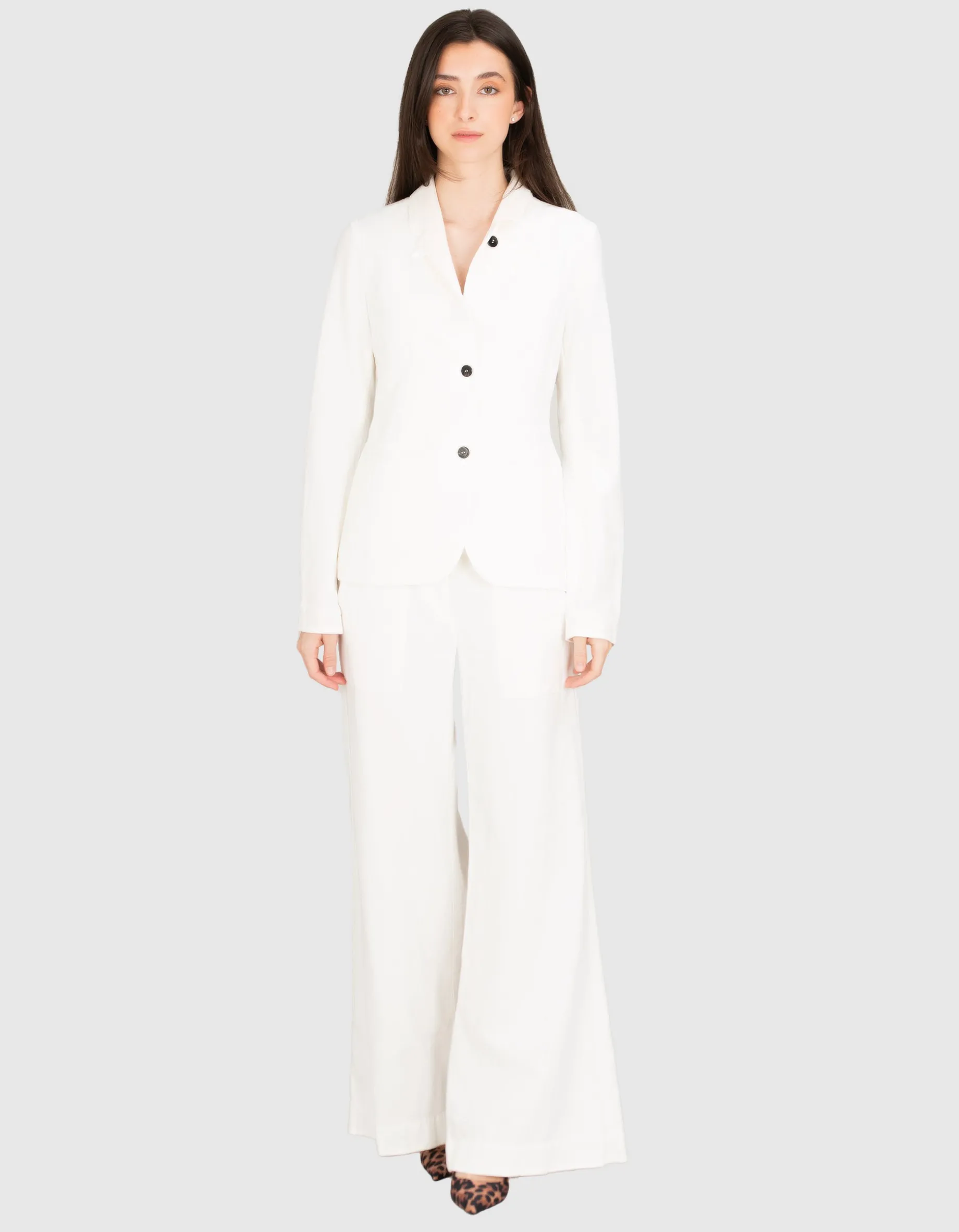 Baumwoll-Leinen-Mix Blazer ja22y