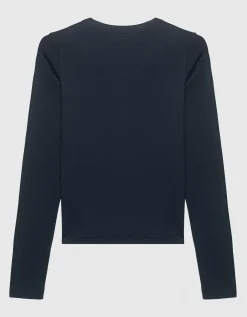 Baumwoll-Longsleeve mit Rundhalsausschnitt