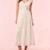 Baumwoll-Midi Kleid Suvi mit Spitzendetails