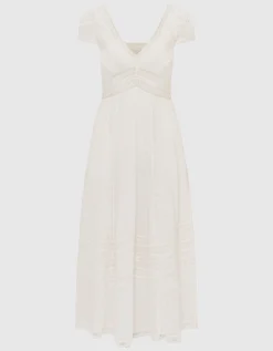 Baumwoll-Midi Kleid Suvi mit Spitzendetails