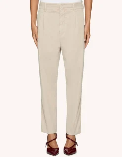 Baumwoll-Mix Bundfaltenhose