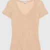 Baumwoll-T-Shirt mit V-Ausschnitt