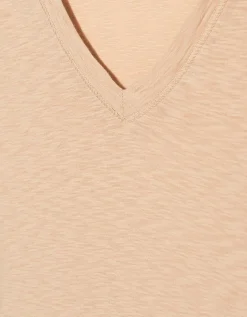 Baumwoll-T-Shirt mit V-Ausschnitt