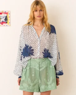 Bedruckte Loose-Fit Bluse