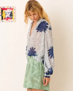 Bedruckte Loose-Fit Bluse