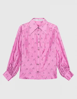Bedruckte Seiden-Bluse