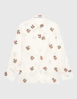 Bedruckte Seiden-Bluse