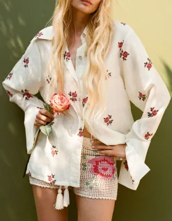 Bedruckte Seiden-Bluse
