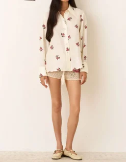 Bedruckte Seiden-Bluse