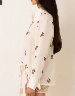 Bedruckte Seiden-Bluse
