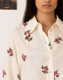 Bedruckte Seiden-Bluse