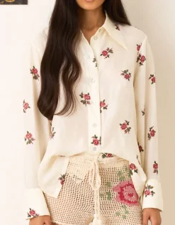 Bedruckte Seiden-Bluse