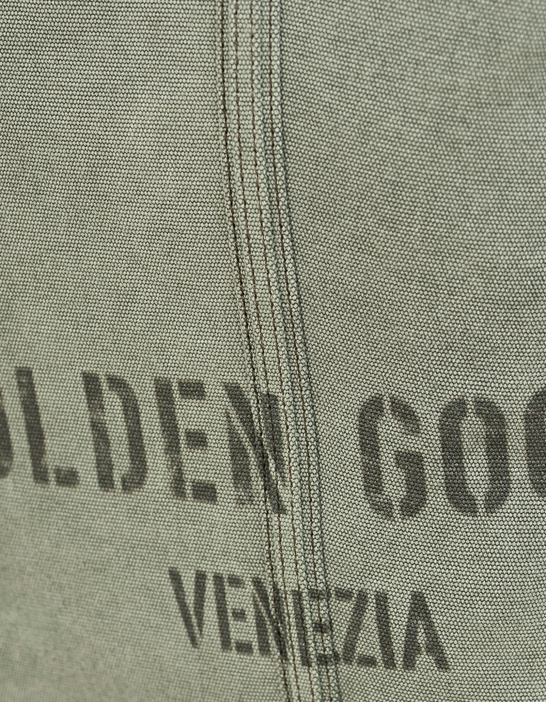 Bedruckter Canvas Shopper mit Leder-Details