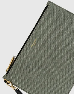 Bedruckter Canvas Shopper mit Leder-Details