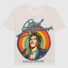 Bedrucktes Crop T-Shirt im Destroyed-Look
