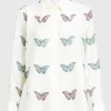 Bedrucktes Oversize Seiden-Hemd Dana