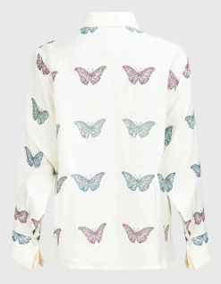 Bedrucktes Oversize Seiden-Hemd Dana