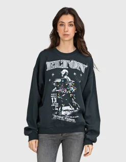 Bedrucktes Oversize Sweatshirt mit Glitter-Finish