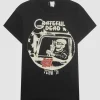 Bedrucktes Oversize T-Shirt im Destroyed-Look