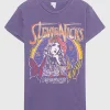 Bedrucktes Oversize T-Shirt im Vintage-Look mit Glitter-Finish