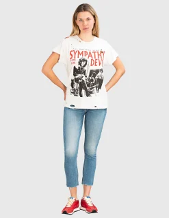 Bedrucktes Oversize T-Shirt im Destroyed-Look