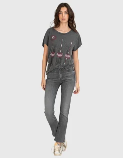 Bedrucktes Oversize T-Shirt im Used-Look