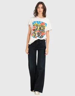 Bedrucktes Oversize T-Shirt im Destroyed-Look