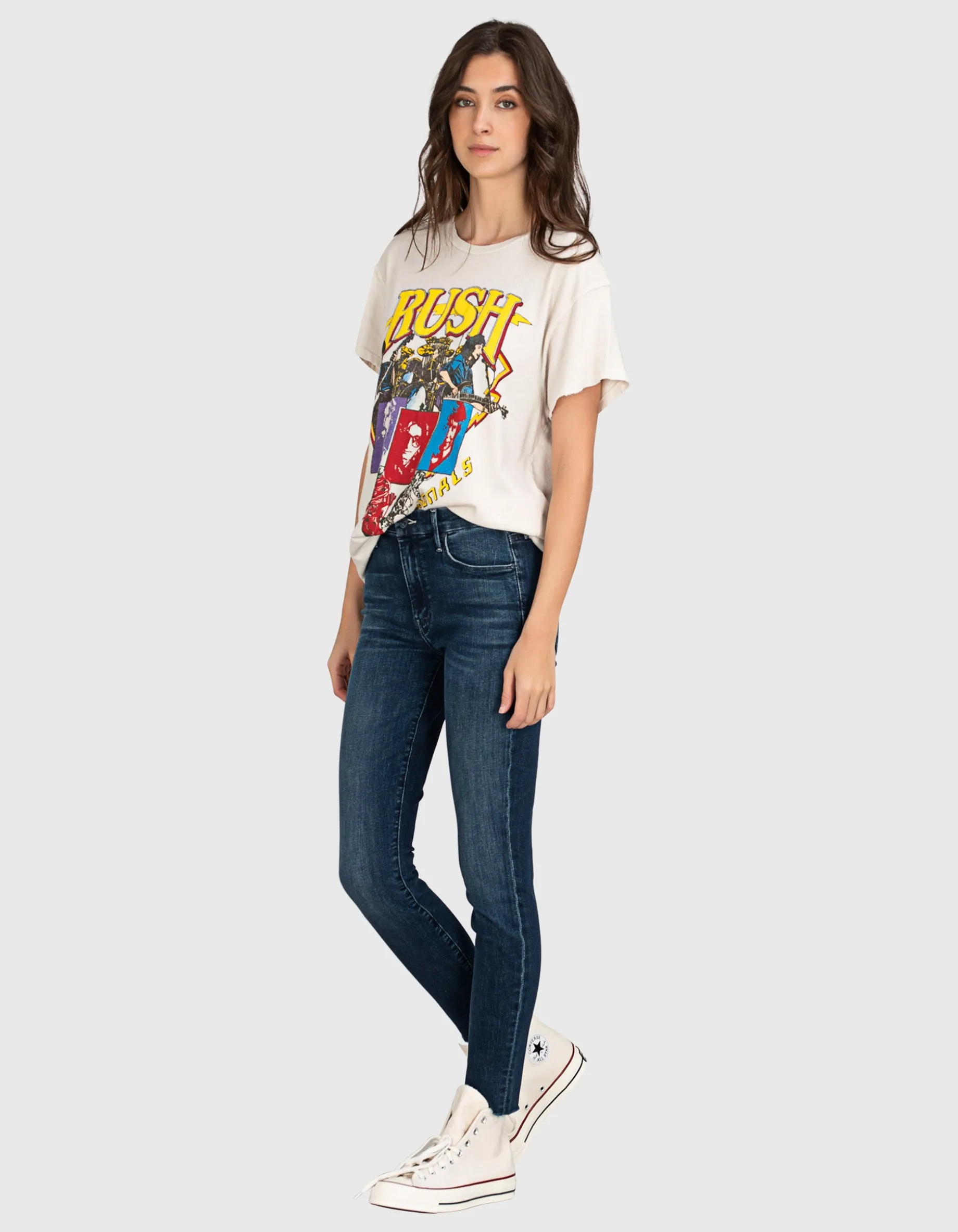 Bedrucktes Oversize T-Shirt im Destroyed-Look