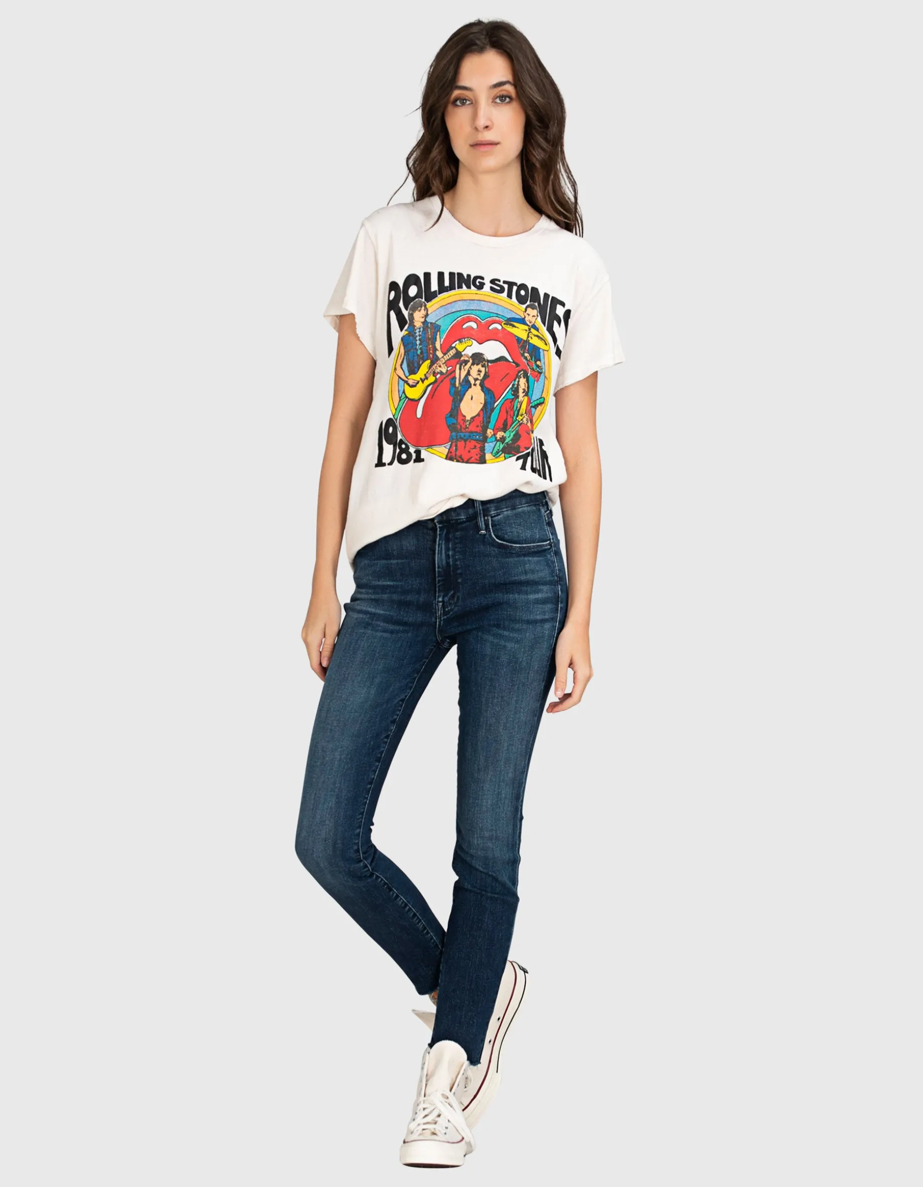 Bedrucktes Oversize T-Shirt im Destroyed-Look
