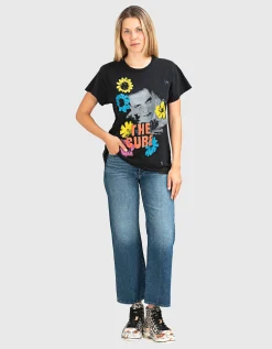 Bedrucktes Oversize T-Shirt im Vintage-Look