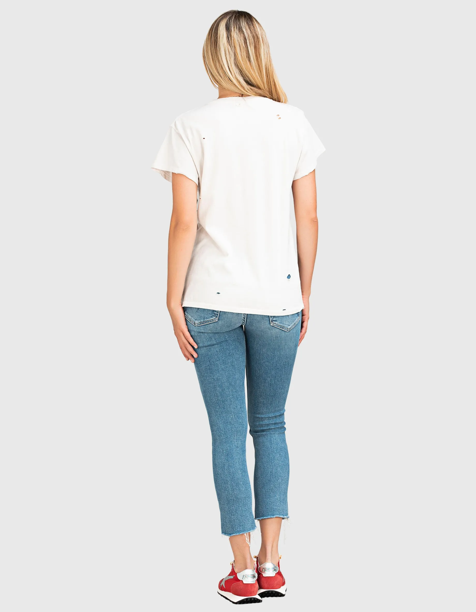 Bedrucktes Oversize T-Shirt im Destroyed-Look