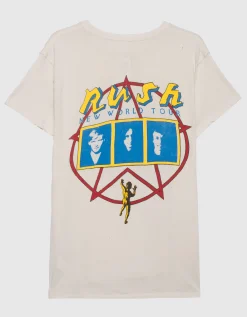 Bedrucktes Oversize T-Shirt im Destroyed-Look